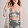 houh pyjamas ensemble de pyjamas short en satin pour femme