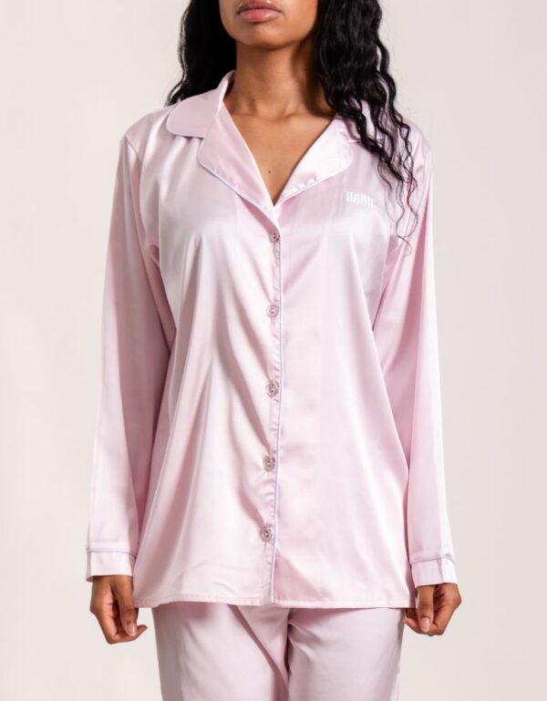 houh pyjamas chemise pyjama femme satin rose clair