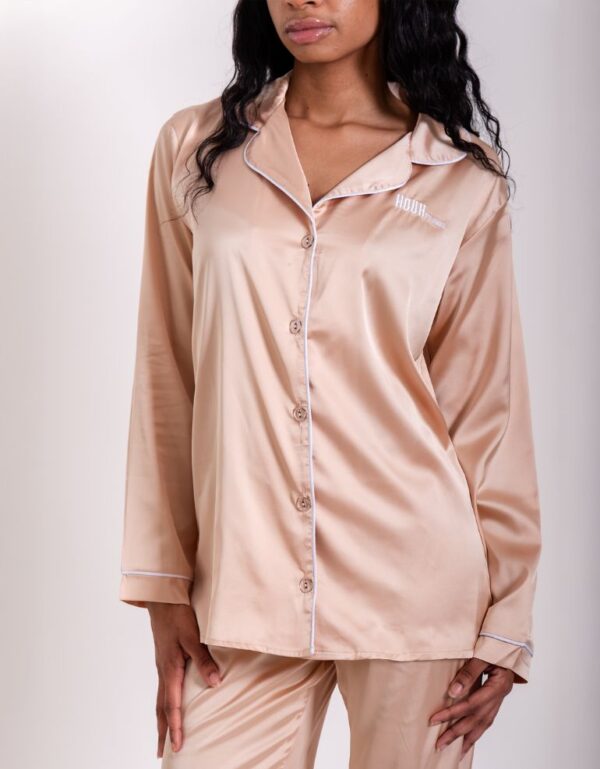 houh pyjamas chemise pyjama femme satin beige